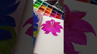 One stroke Hibiscus painting 🌺 #art #flowers #onestroke #shorts #satisfying #painting #drawing