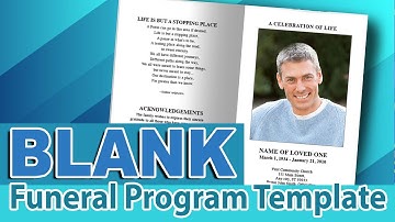 Blank Funeral Program Template - DIY Funeral Program