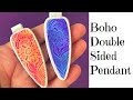 Polymer Clay Tutorial Boho Chic Two Sided Pendant Jewelry With Bezel and Bail