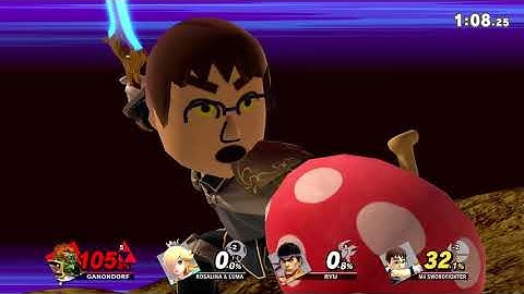 SSBU #20 - Ganondorf (Me) vs. Rosalina & Luma vs. Ryu vs. Mii Swordfighter (2332) (Level 9 CPUs)