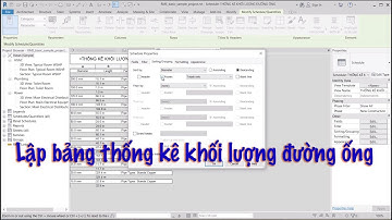 Lập bảng thống kê khối lượng đường ống