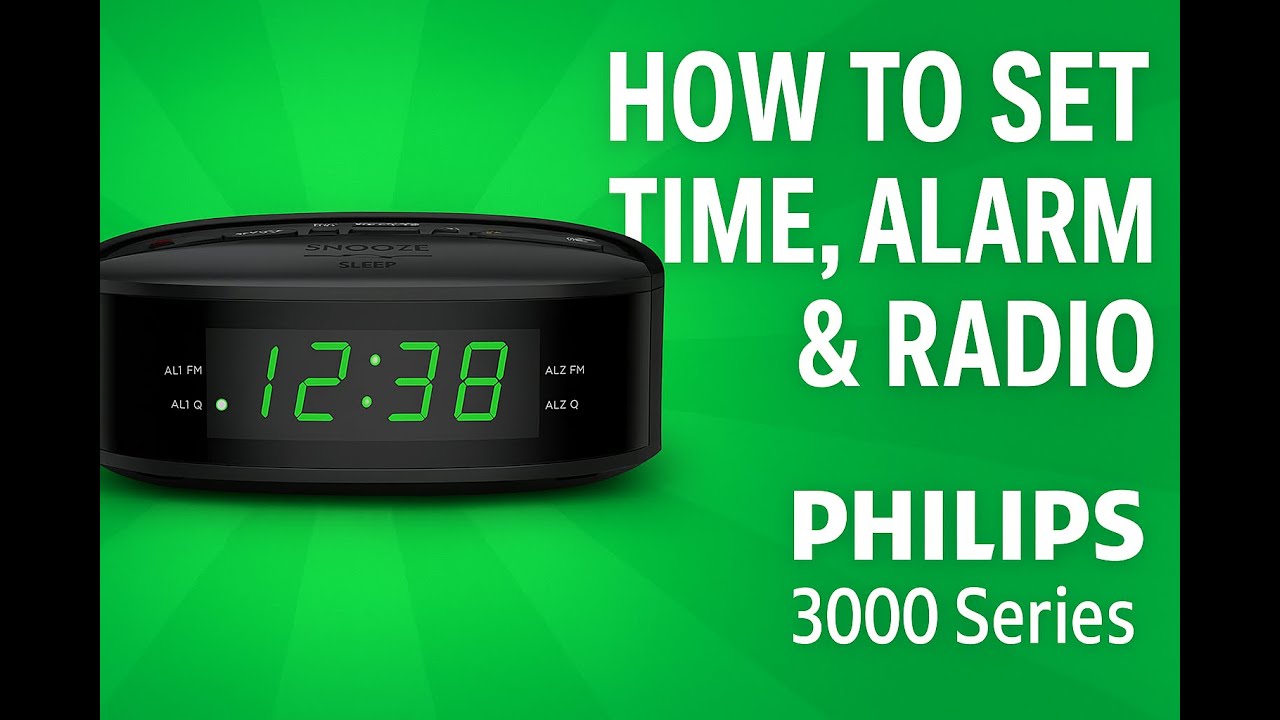 How to Set Time, Alarm, and Radio on Philips Clock Radio 3000 Series ...