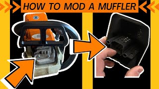 Stihl Chainsaw Muffler Mod  Easy how to muffler Modification on MS250 025