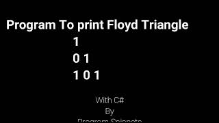 Famous Program To Print Floyd Triangle with C# Wealth