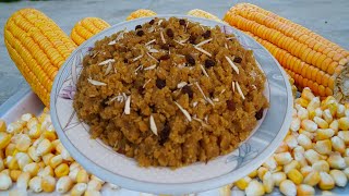 Makki Kay Attay Ka Zabardast sa Danedaar Halwa | Making Cornmeal Halwa Recipe By Hafiz Naveed