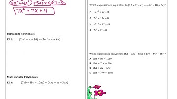 Lesson 6.3 - Adding & Subtracting Polynomials