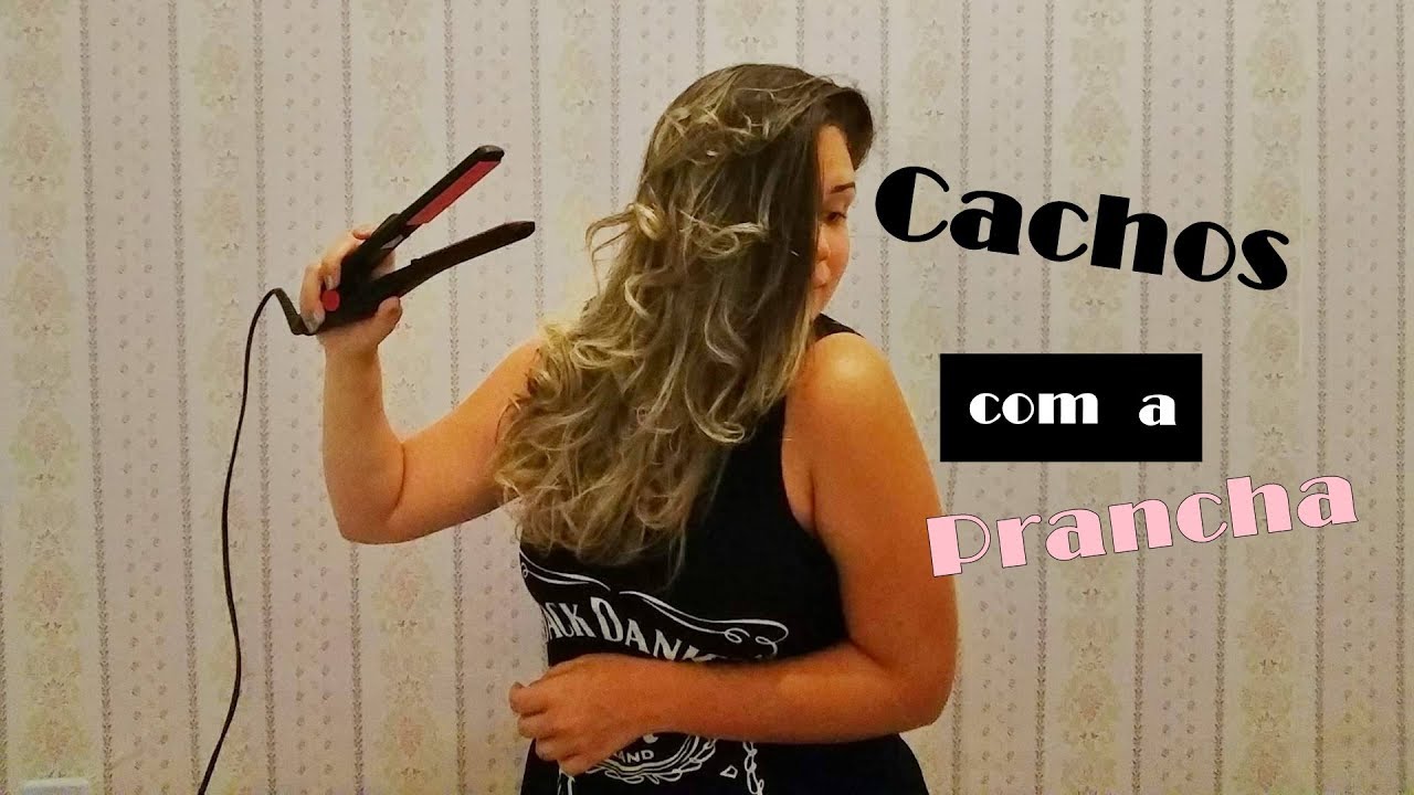 Como fazer cachos com a PRANCHA- Por Thata Bastos - YouTube