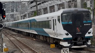 [特急踊り子5号東京行き]E257系2500番台ｵｵNC-34編成[幕フルカラー]＋2000番台ｵｵNA-11編成が横浜駅7番線に入線！4月30日14:26