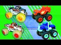 Blaze and the Monster machines vs MONSTER JAM Battle - Cartoon Toys Cars