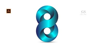 Number 8 Logo Design in adobe illustrator cc - Design a logo 8 for beginners  2024