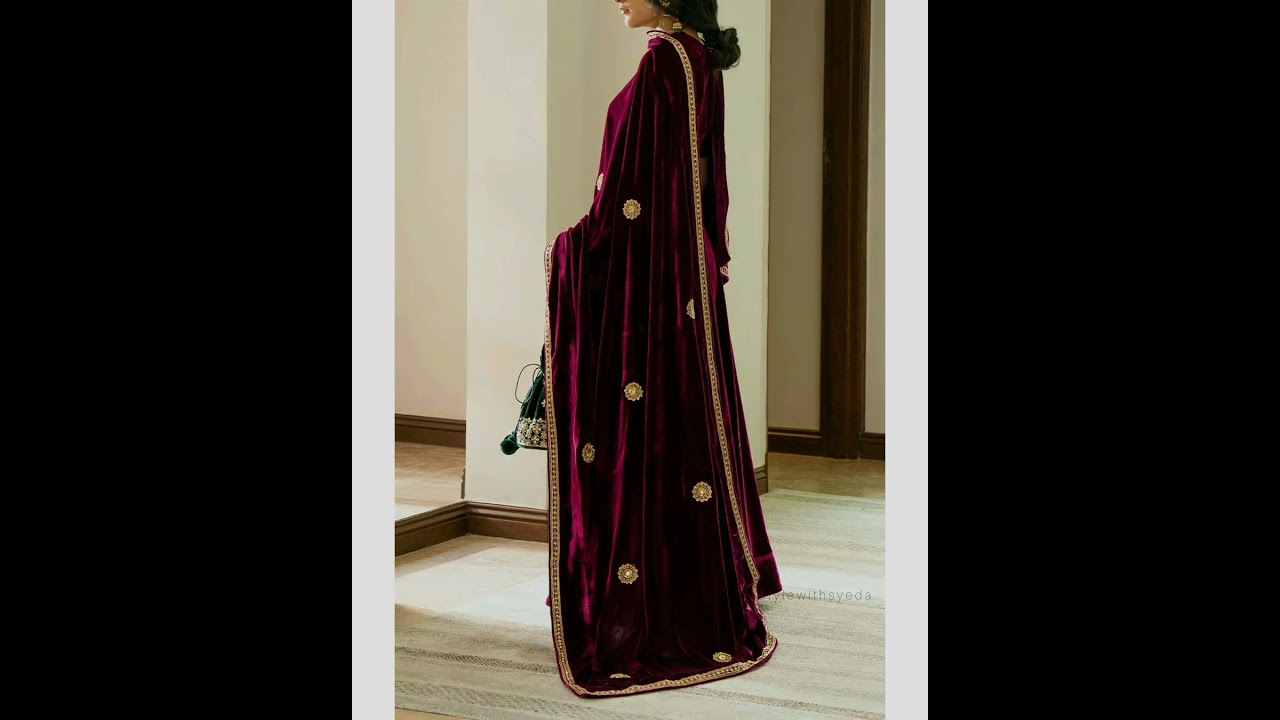 Simple Velvet Shawl Design 