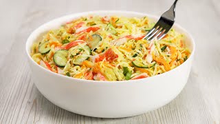 Никогда не будет лишним! Овощной салат с крабовыми палочками за 20 мин. Рецепт от Всегда Вкусно!