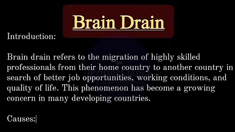 Essay on Brain Drain || Essay on Brain Drain in English