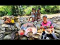 Cocinando  pollo a la braza en familia en la orilla del ro campo muoz puerto plata