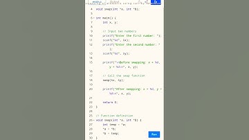 c program swapping of elements using call by reference ✨