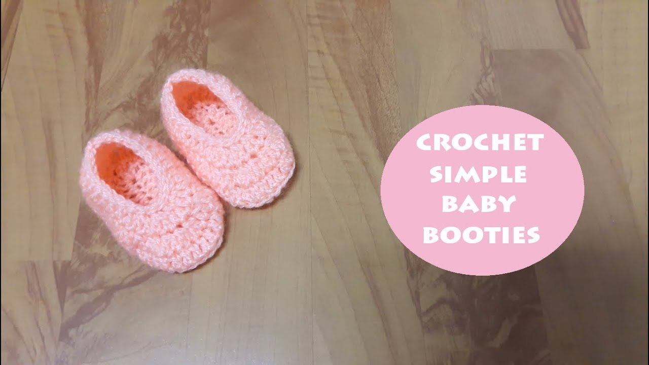 How to crochet simple baby booties 