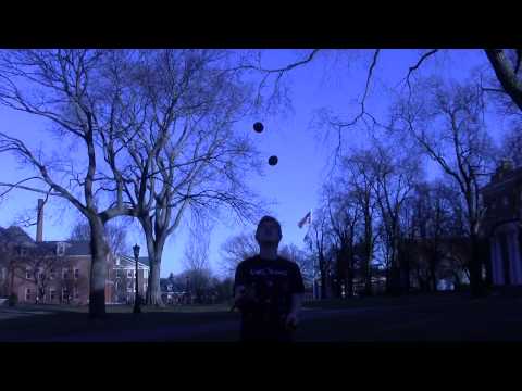 Alternating 4 ball shower using sprung cascade