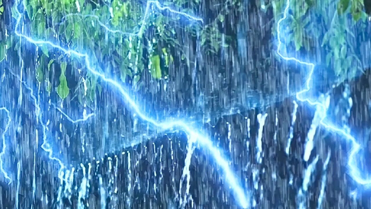 Goodbye Fatigue and Sleep Deeply with Pounding Rain & Rolling Thunder on a Tin Roof at Night