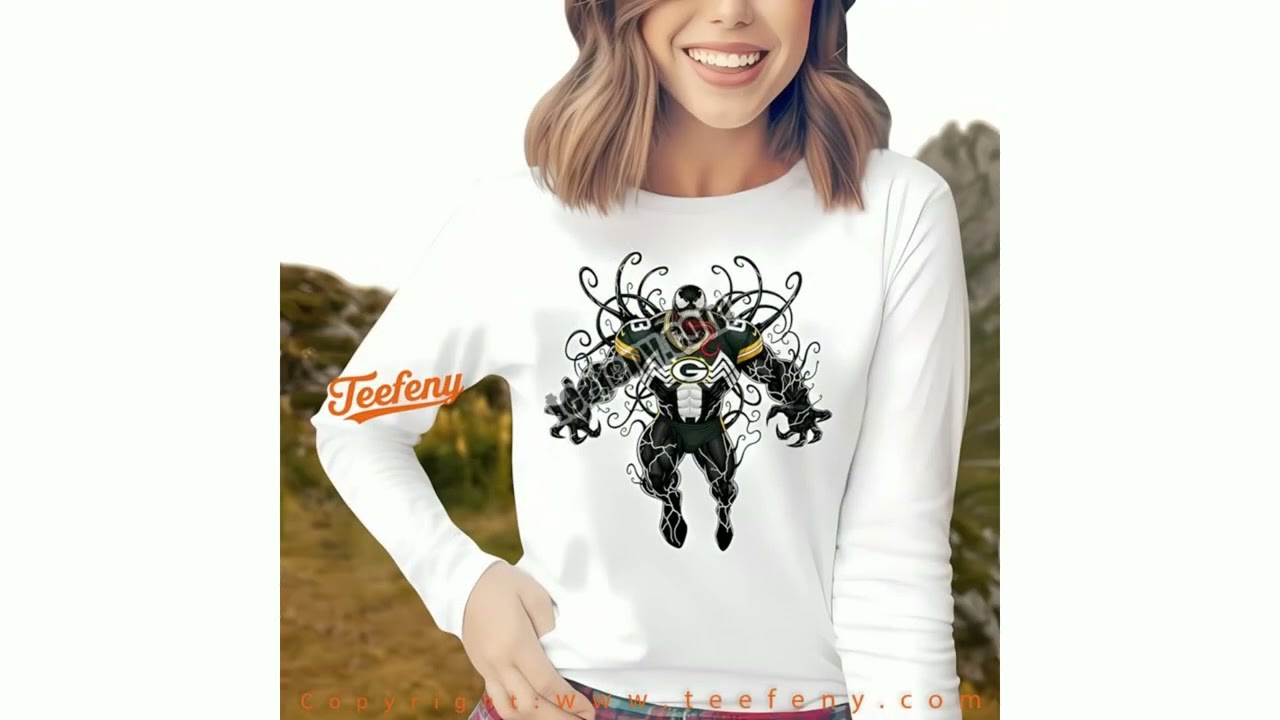 Green Bay Packers Halloween Venom Shirt Adults