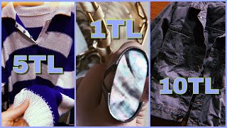 1TL-5TL-10TL “kot ceket, kazak, takı’'