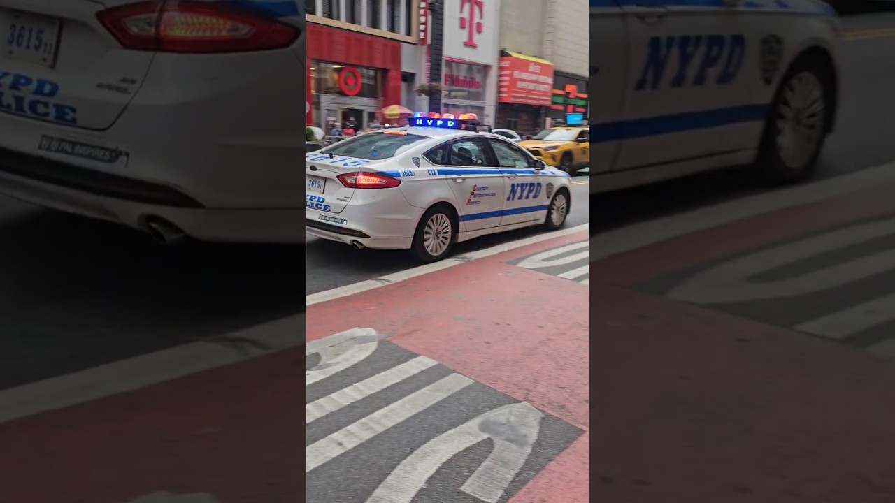 NYPD Counter Terrorism Passing By On West 34th Street In Herald Square, Manhattan, New York City