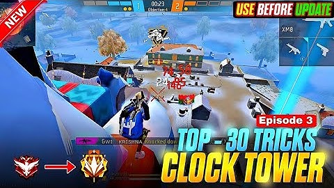 30 CLOCK TOWER HIDDEN PLACES AFTER OB48 UPDATE | cs rank tips and tricks |Gaming With Idea #freefire