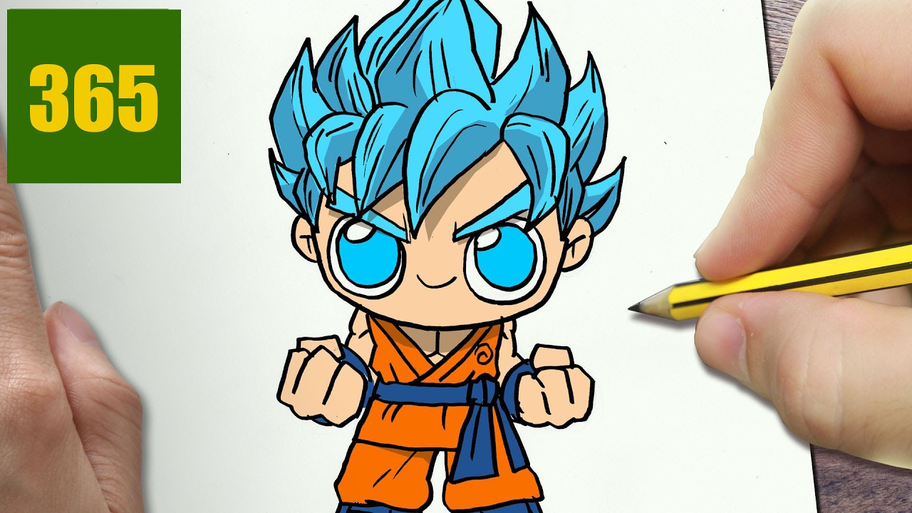 Comment Dessiner Goku Ssj Dieu Bleu Kawaii étape Par étape Dessins Kawaii Facile