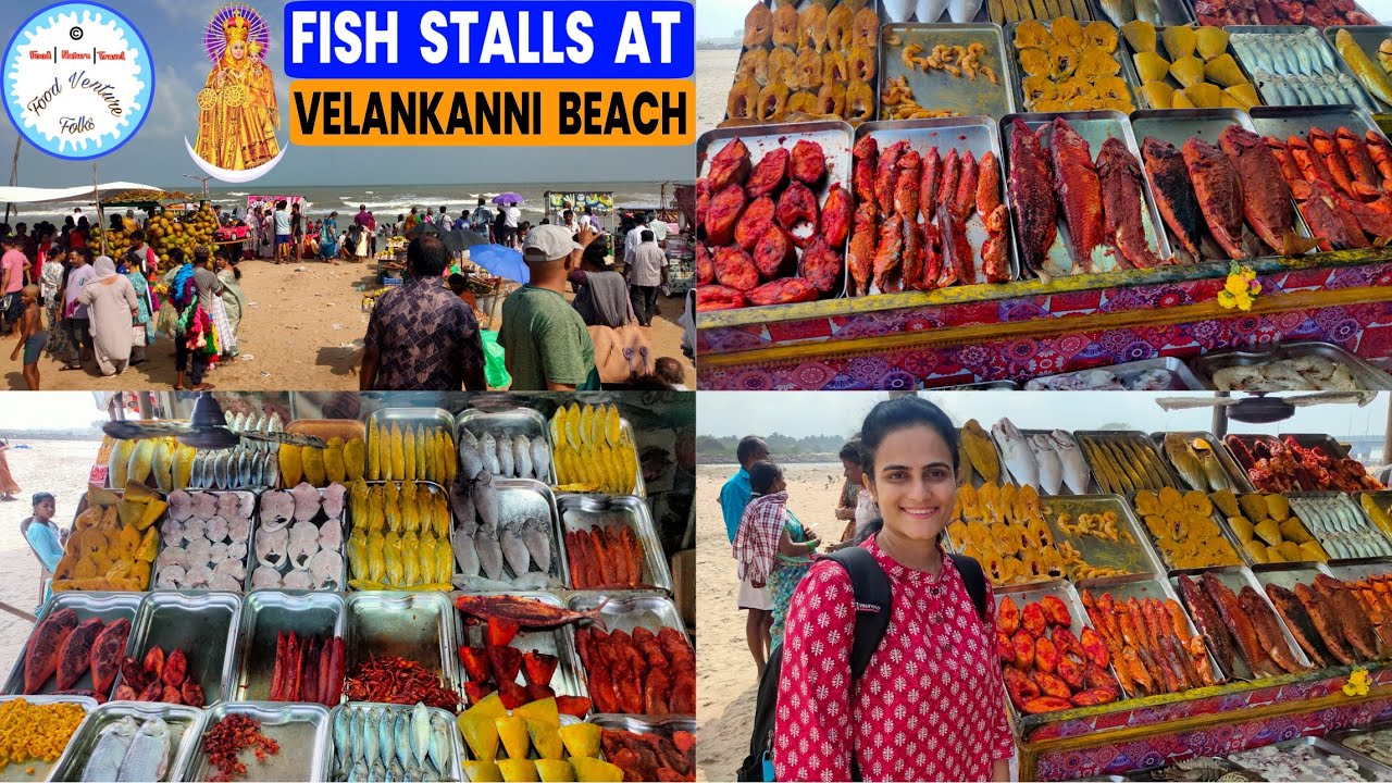Velankanni Beach Sea Food Stall | ₹50 Fish Fry 🔥 | Varieties of Fish at வேளாங்கண்ணி Beach