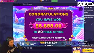 TroyDan Wins Over $6,000 On Sweet Bonanza And Loses It All On A BlackJack Hand Glitch Roobet!