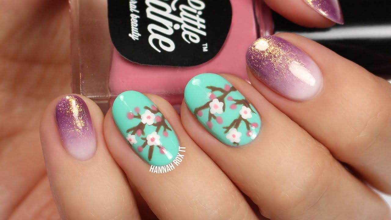 9. Spring Cherry Blossom Nail Art 2024 - wide 6