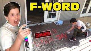 Kid Spray paints F-Word On Uncle's Deck - Then This Happened!