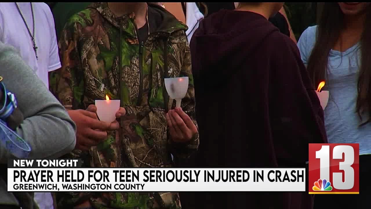 Prayer vigil held for teen seriously injured in crash - YouTube