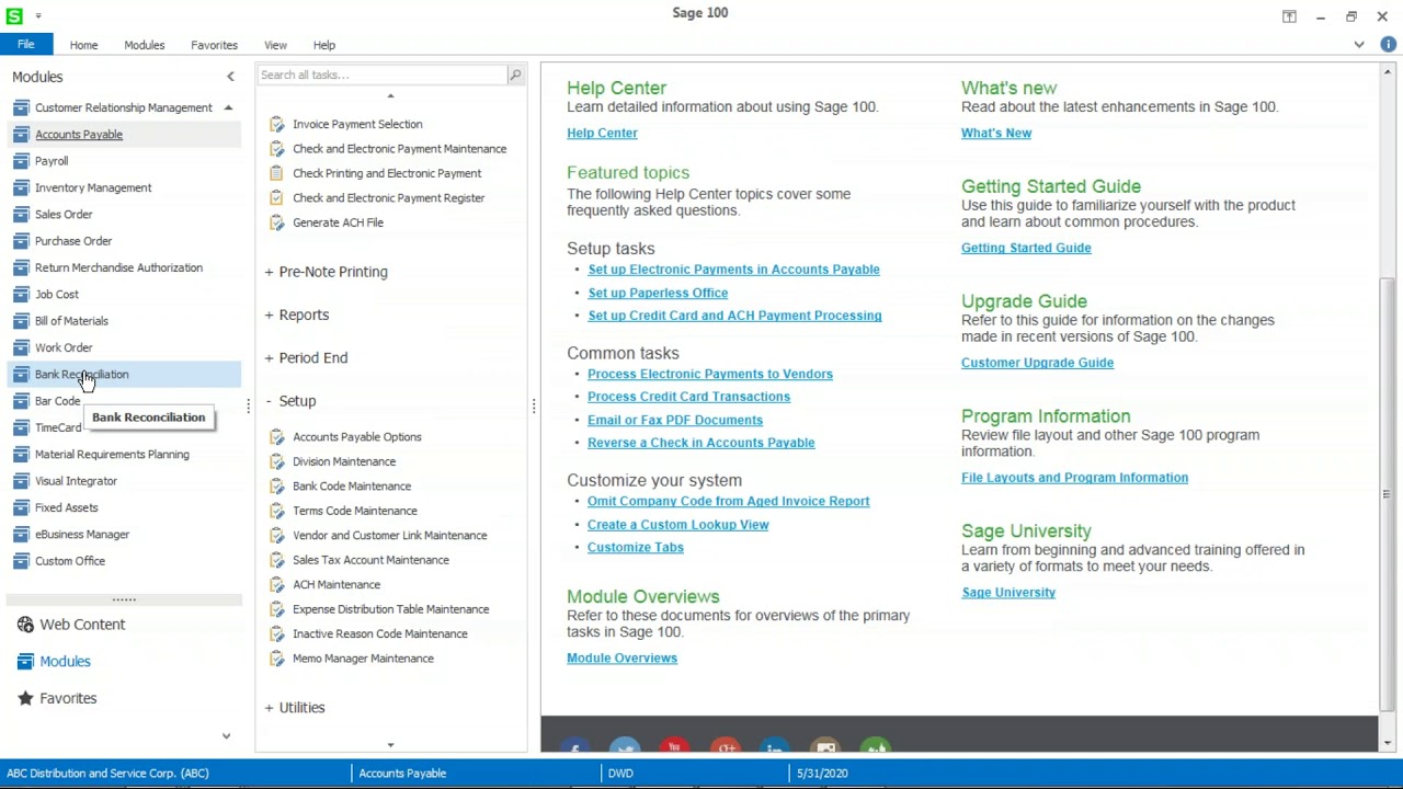 Display Cleared Checks in Sage 100 - YouTube