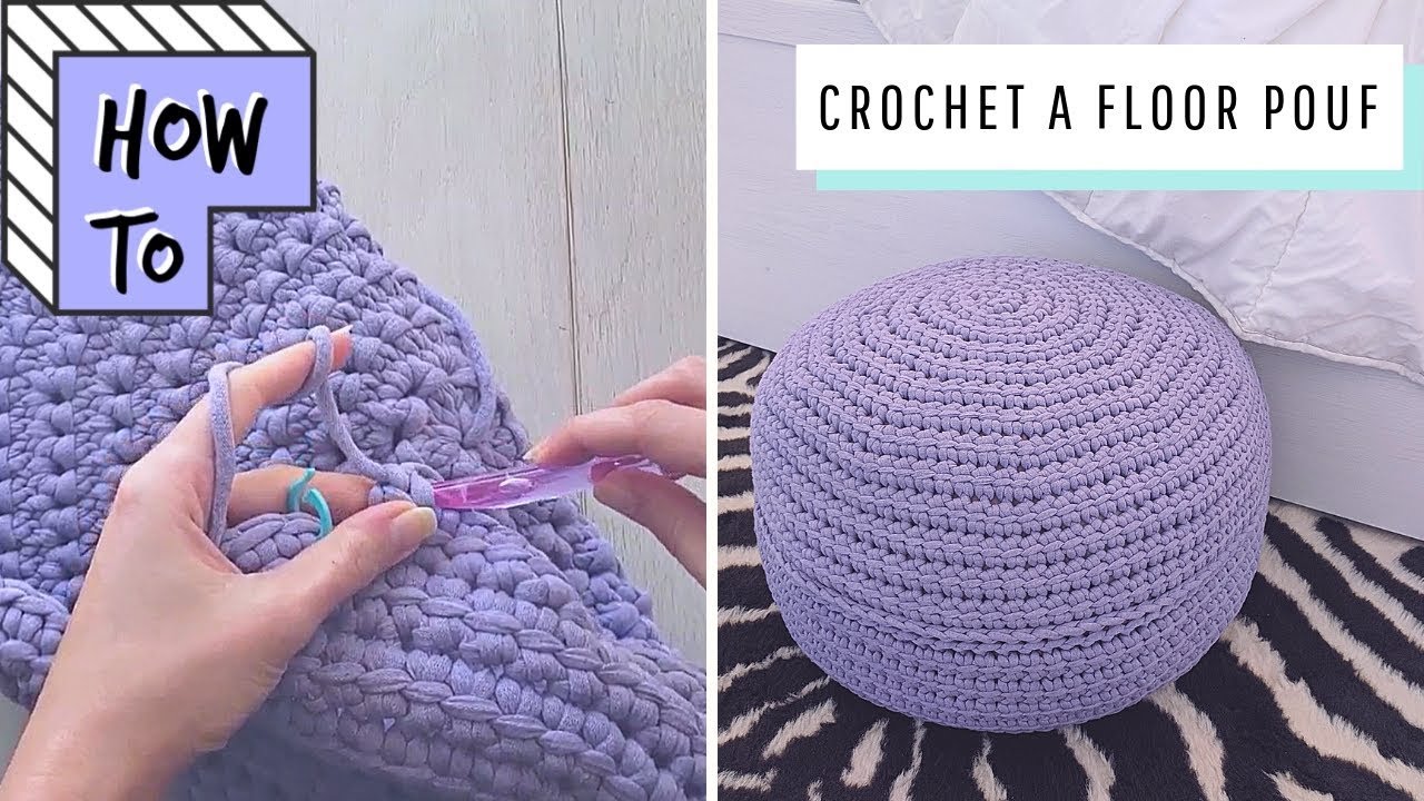 How To Crochet A Floor Pouf Linked Double Crochet In A Spiral