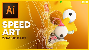 BART SIMPSON vector SPEED ART in Adobe Illustrator CC #004 | HALLOWEEN SPECIAL | jey wee