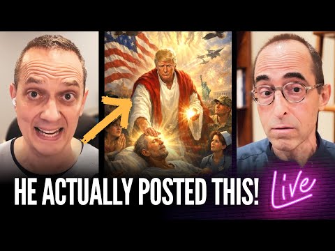 Thumbnail for Trump Posts (Then Deletes) Image of Himself as Jesus, Picks Fight with The Pope