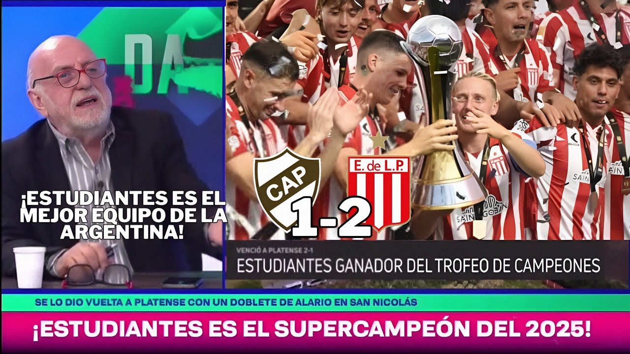 Estudiantes ganador del trofeo de campeones, venció por 2-1 a platense y es el campeón