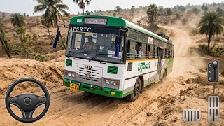 🚌 APSRTC Pallevelugu vs Impossible Off-Road Map 😱 | Indian Traffic Mod BUSSID screenshot 3