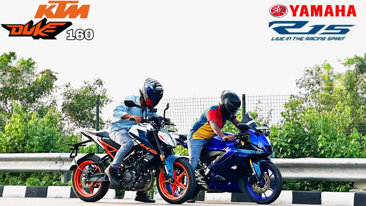 KTM Duke 160 (2025) vs Yamaha R15 V4 || Drag Race || ish bike mai toh ...