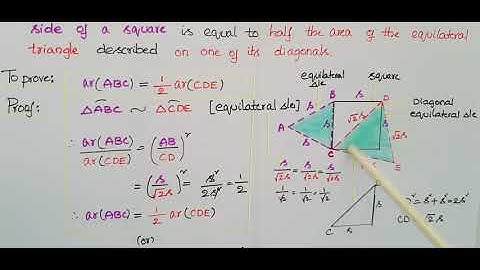 Q7-Ex6.4-Ncert-Prove that the area of an equilateral triangle described on one side of a square....