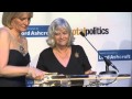 Ann widdecombe presents w sydney robinson with political biography of the year