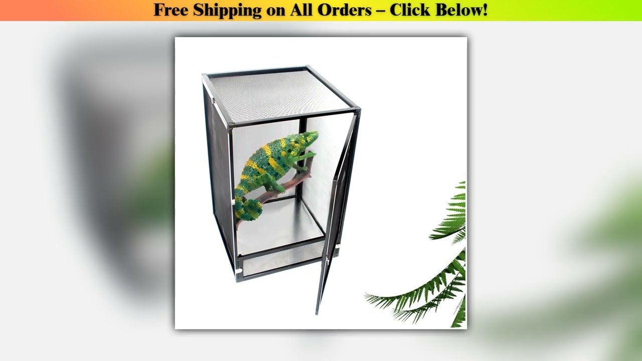 Detachable Reptile Habitat Tank Terrarium Aluminium Air Screen Cage Front Opening Door Full View