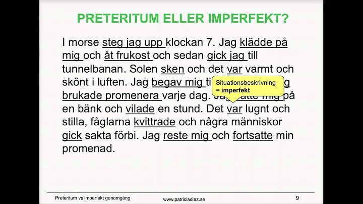 Preteritum vs imperfekt genomgng