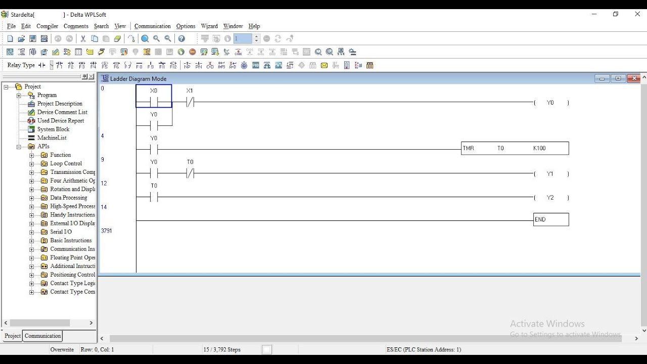 Star delta programming at Delta PLC - YouTube