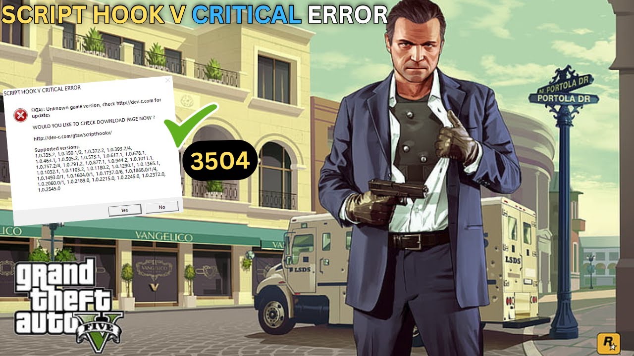 HOW TO SOLVE SCRIPT HOOK V CRITICAL ERROR VERSION 3504 APRIL | 2025 ...