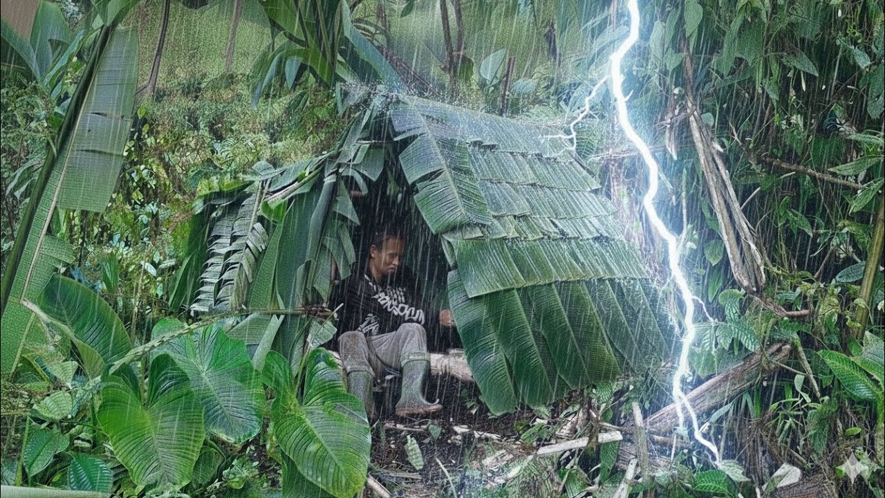 Solo Bushcraft: Kembali Membangun Shelter Dari Daun Pisang Di Hutan Belantara