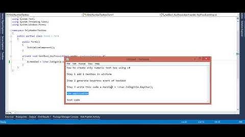 Textbox to allow only numeric value using c#