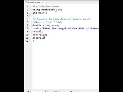 Area of Square in C++ | Area of Square in CPP #cpp #cppprogramming # ...