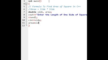 Area of Square in C++ | Area of Square in CPP #cpp #cppprogramming #cppprogramminglanguage #shorts