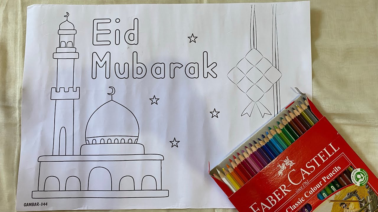 Eid Mubarak 1444 H Mewarnai Masjid Dan Ketupat🕌 Youtube